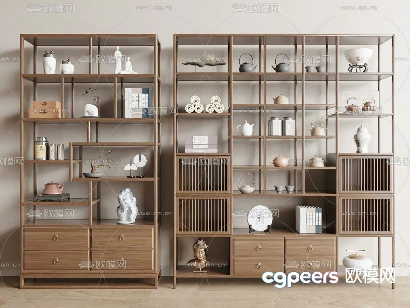 Bogu rack new Chinese tea cabinet tea rack 3d model