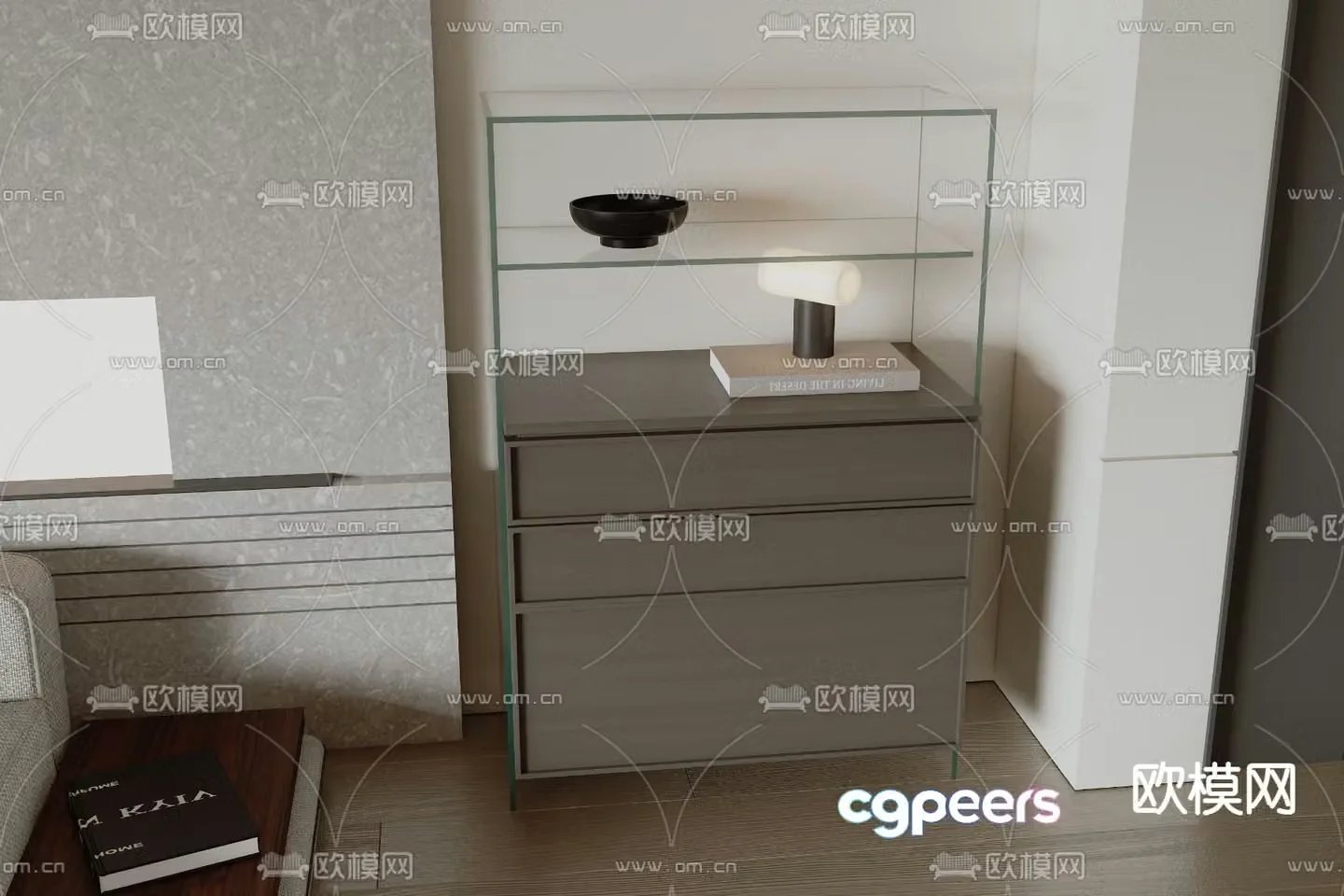 Modern bedside table 3d model
