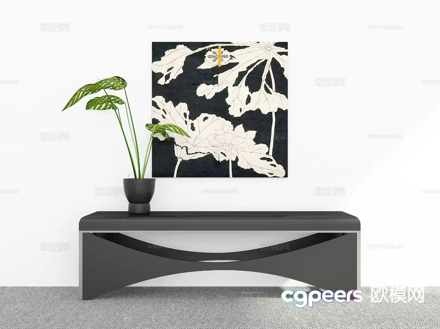 Modern stool bench shoe changing stool 3d model