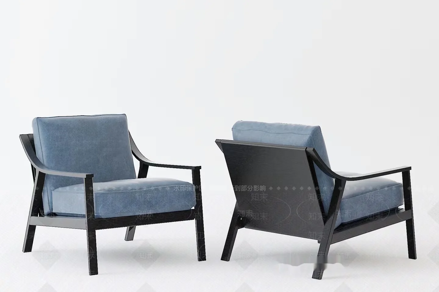 Modern Velvet Chairs 3D Model – 4161 – VRAY Render