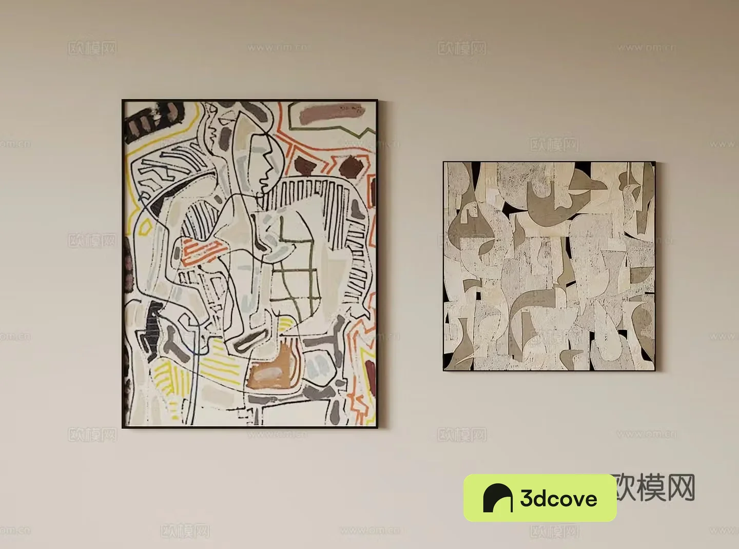 Modern decorative painting art hanging