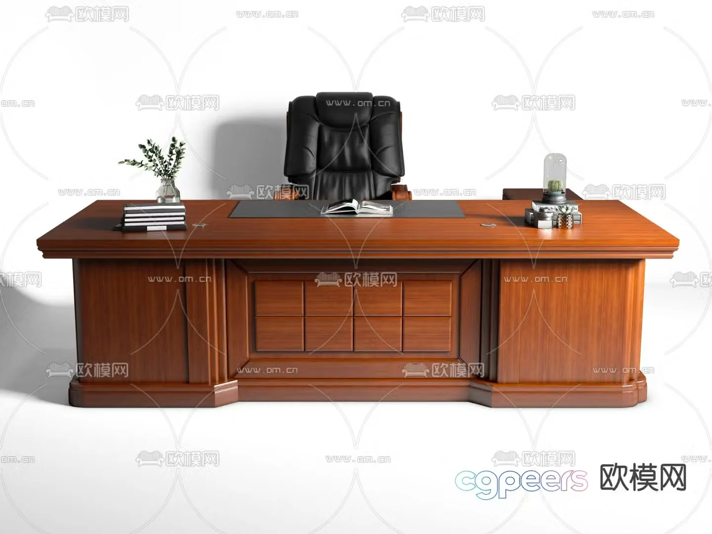 Office desk and chair boss table leadership table 3d model