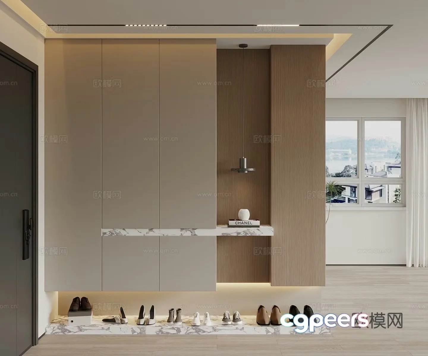 Modern shoe cabinet 3d model
