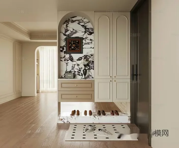 Modern Entryway Decor 3D Model – 11114 – VRAY Render