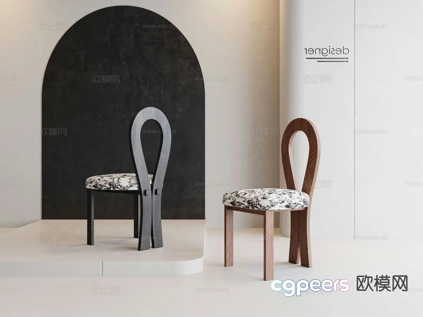 Medieval style chair dining chair 3d model