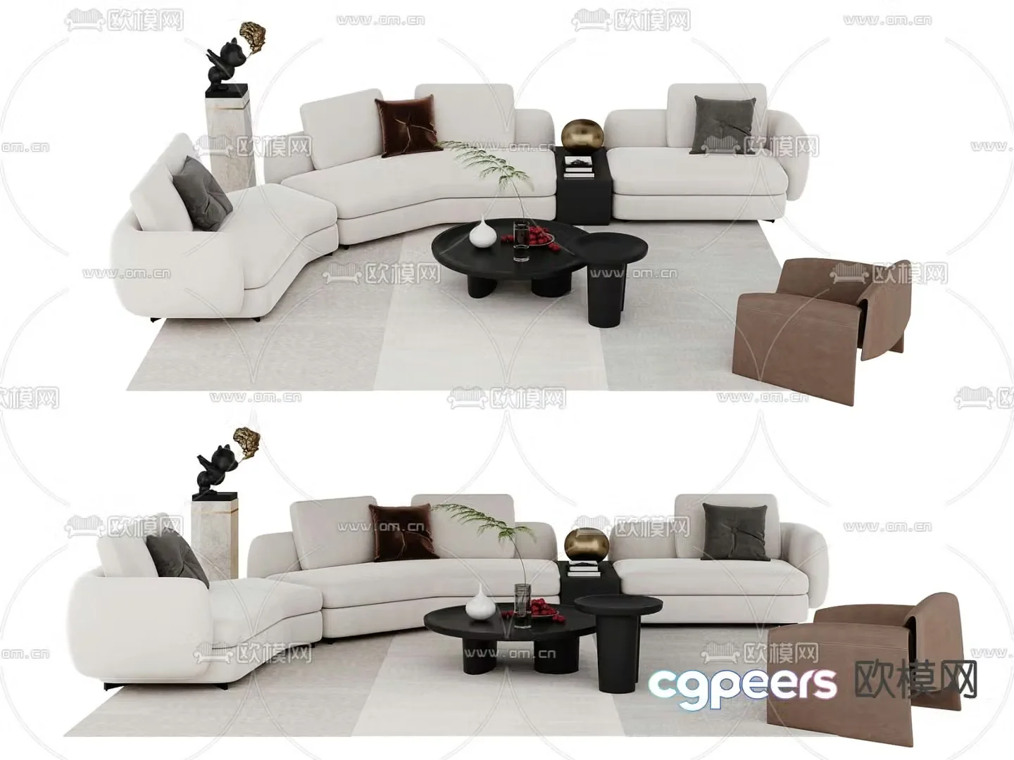 Modern sectional sofa 3d model