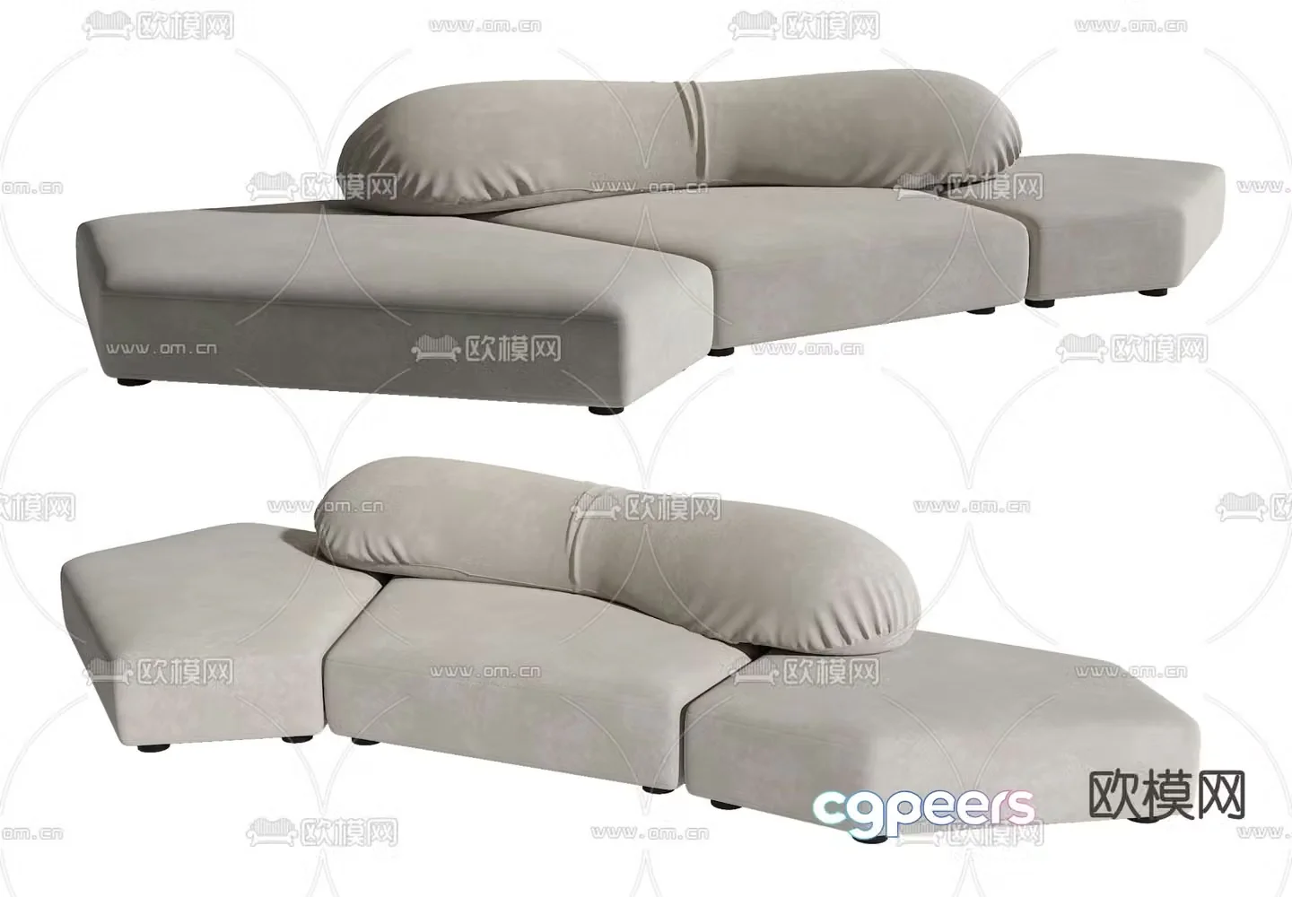 Edra three seater sofa island sofa 3d model