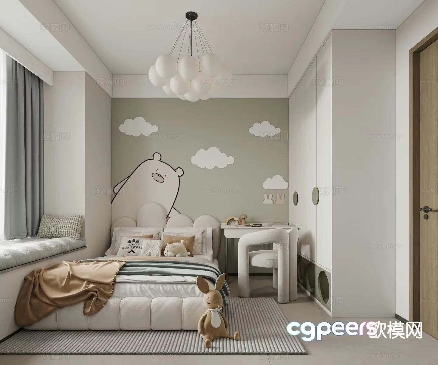 Modern children’s room boy’s room kid’s room 3d model