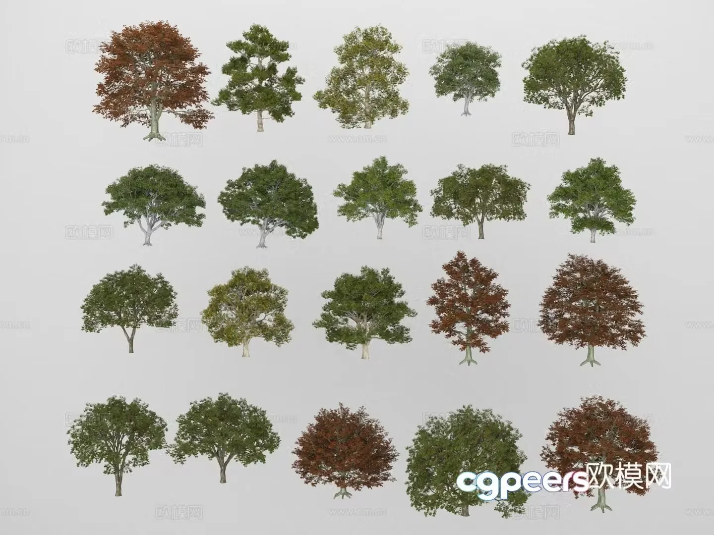 Realistic tree big tree red tree banyan tree outdoor tree forest tree 3d model