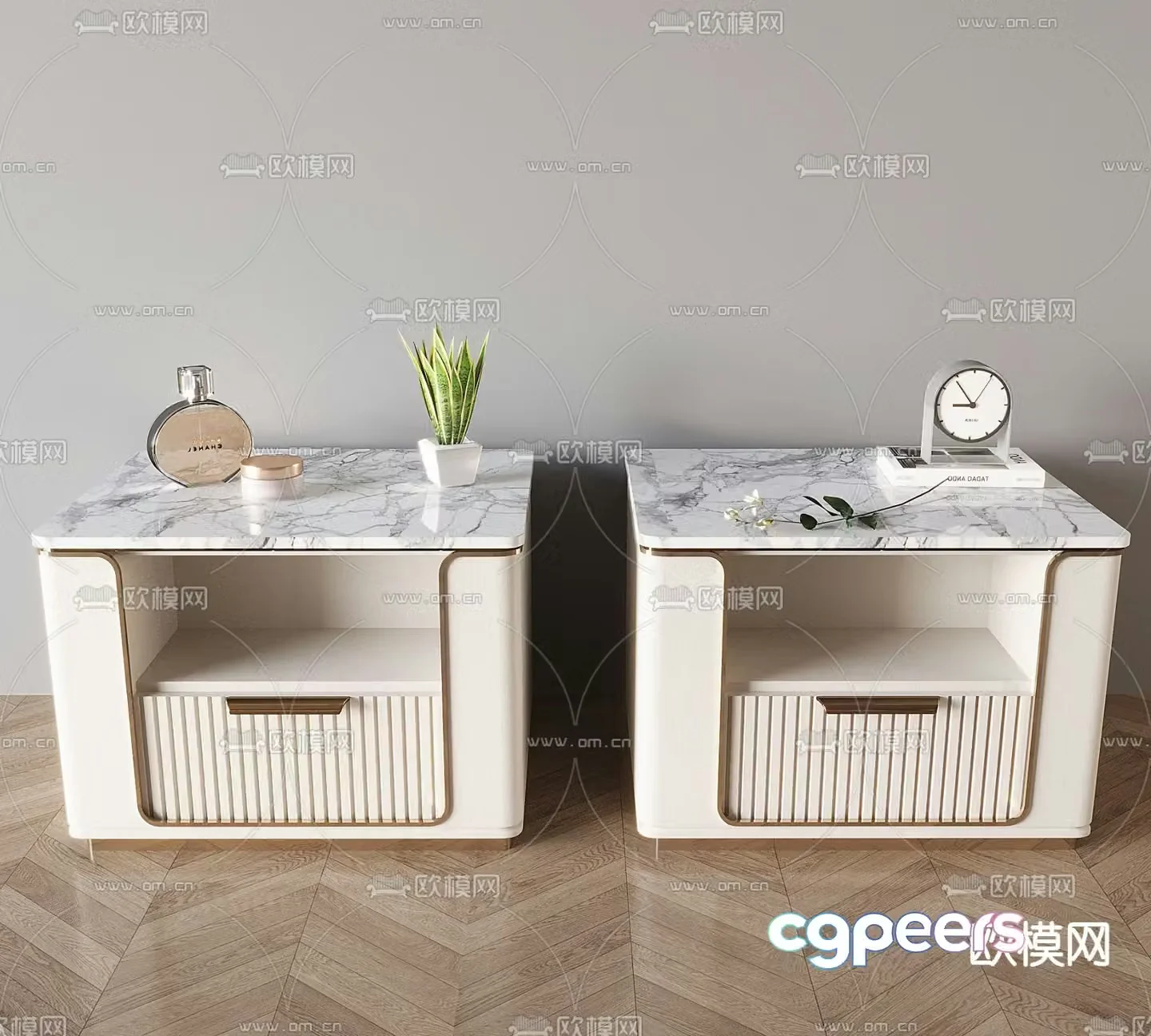 Modern bedside table 3d model