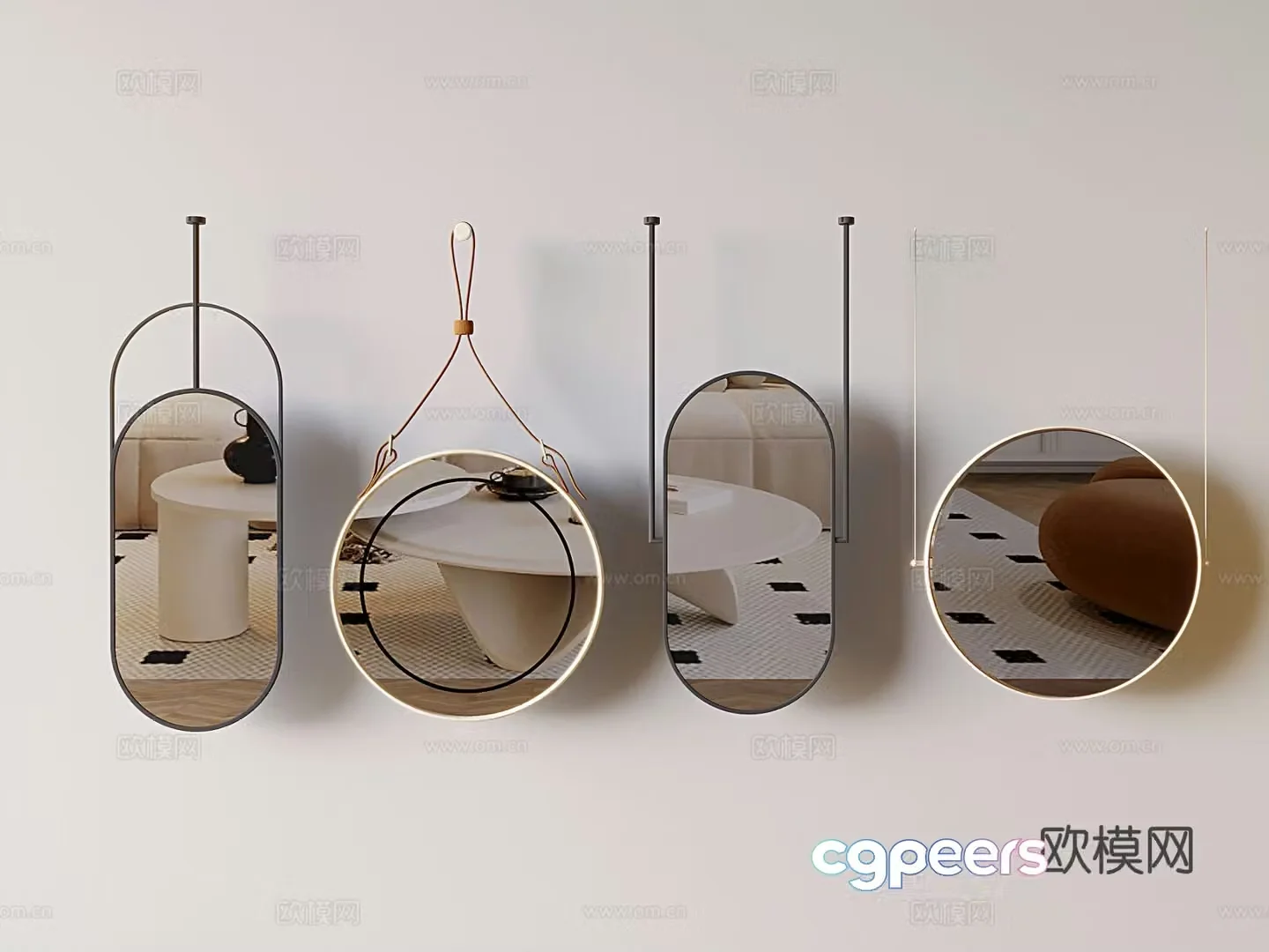 Modern mirror vanity mirror smart vanity mirror decorative mirror 3d model
