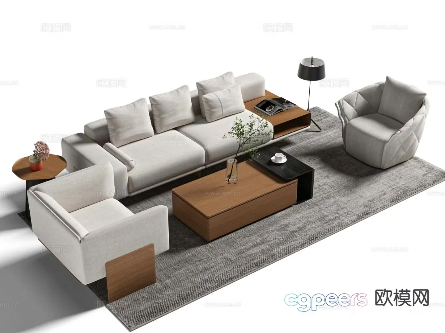 Modern sectional sofa 3d model