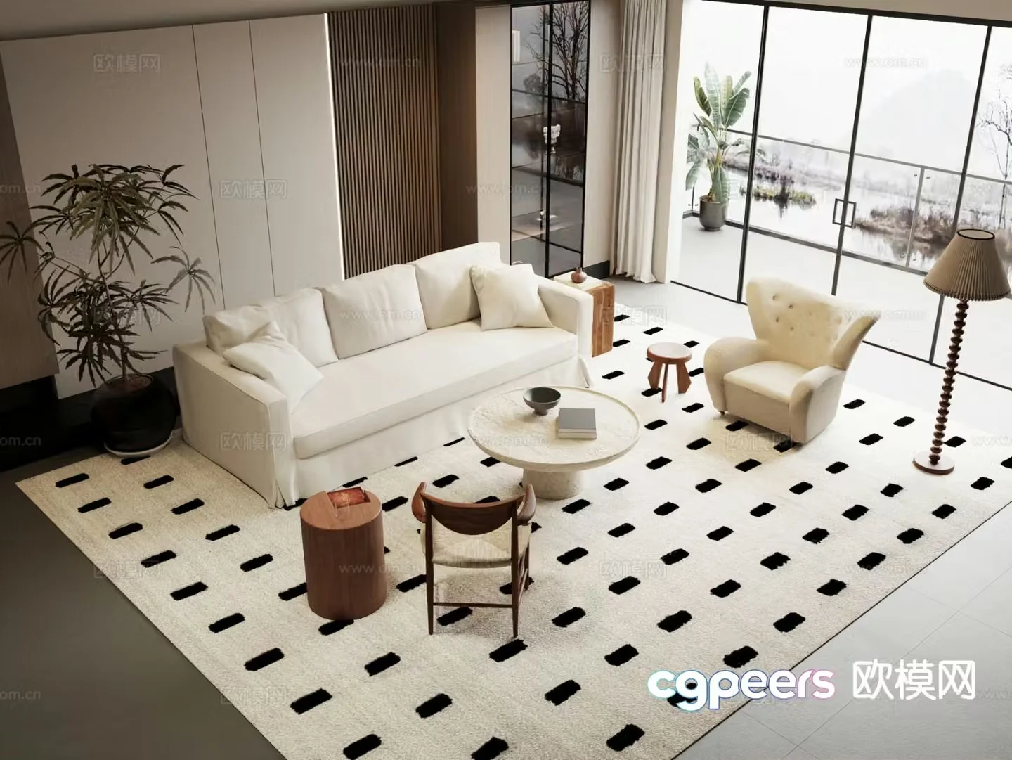 Medieval style modular sofa 3D model