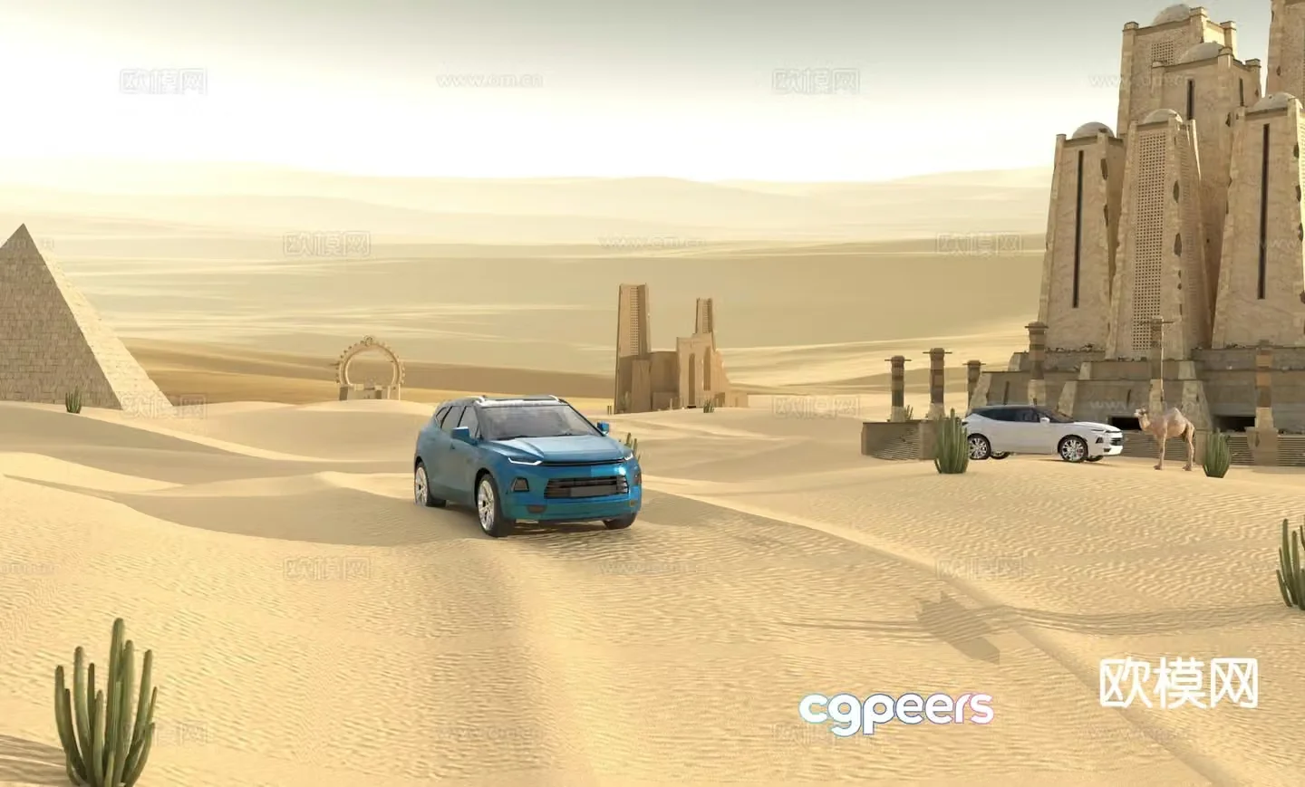 Outdoor desert landscape 3d model
