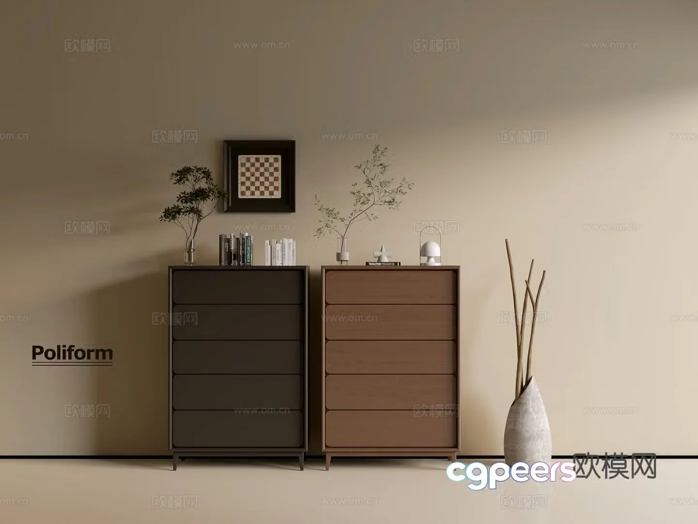 Modern wood grain cabinet ins wind minimalist wind cabinet whole cabinet sideboard balcony cabinet storage 3D model