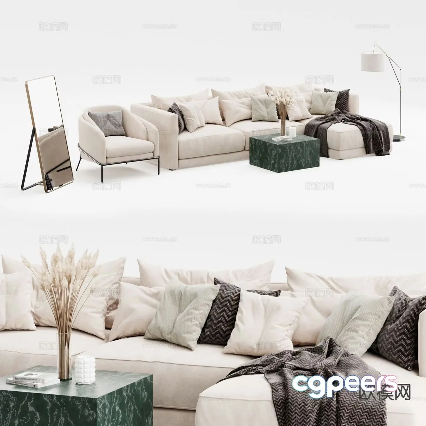 Modern modular sofa corner sofa 3d model