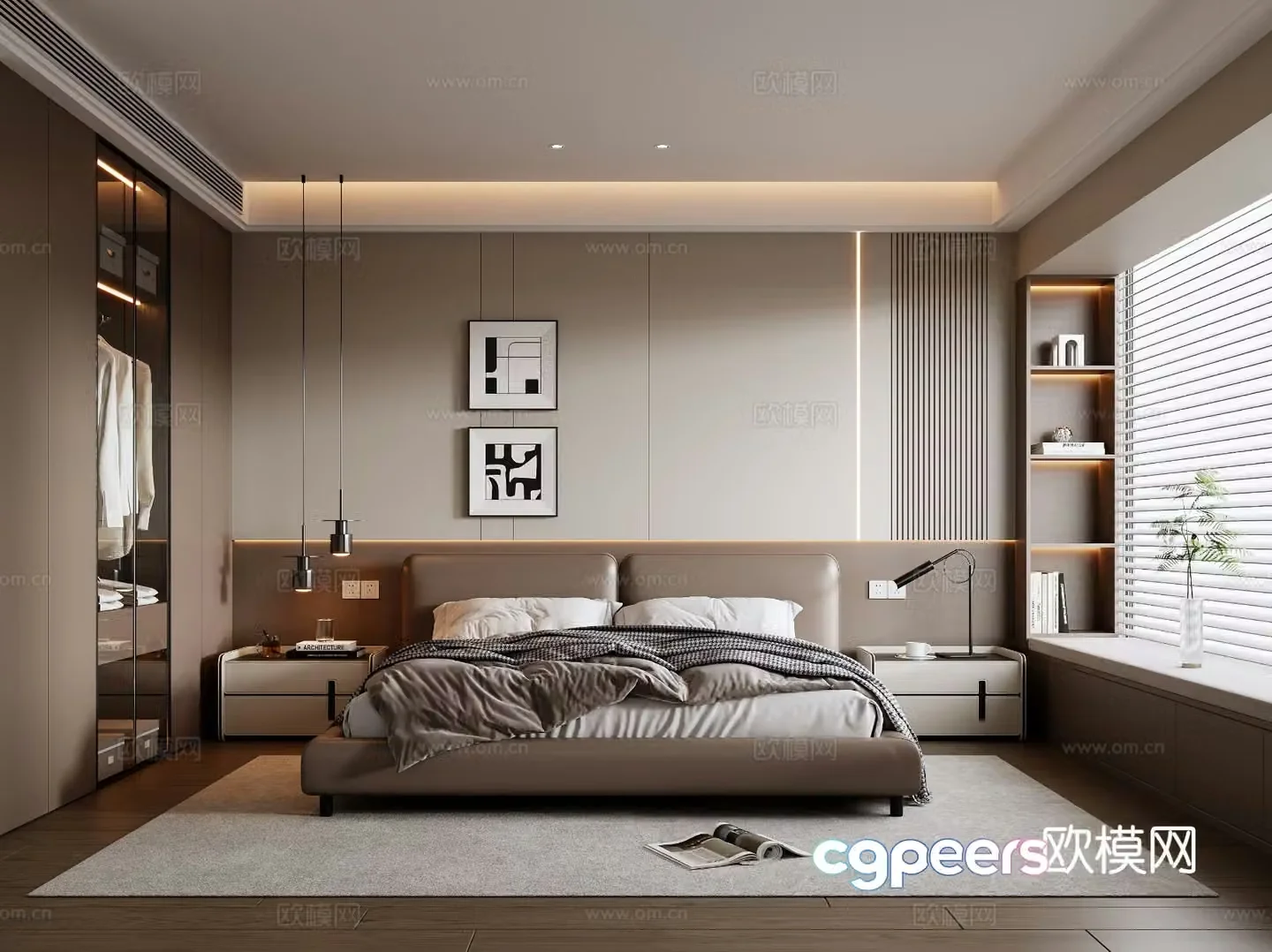 Italian bedroom master bedroom 3d model