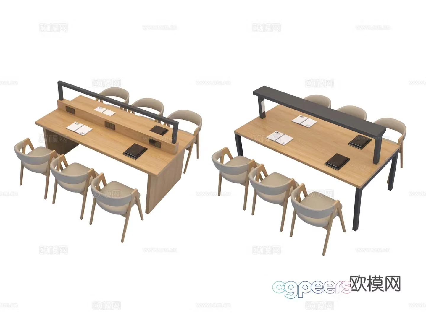 Modern reading tables and chairs reading table study table desk and chair 3D model