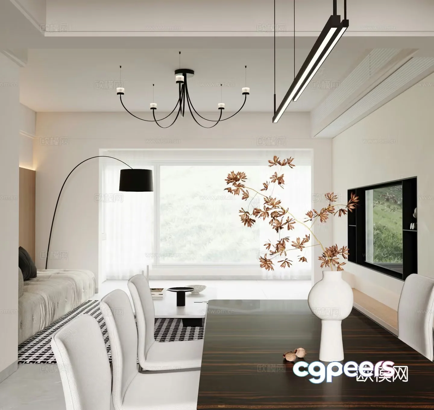 Modern Italian dining room 3d model