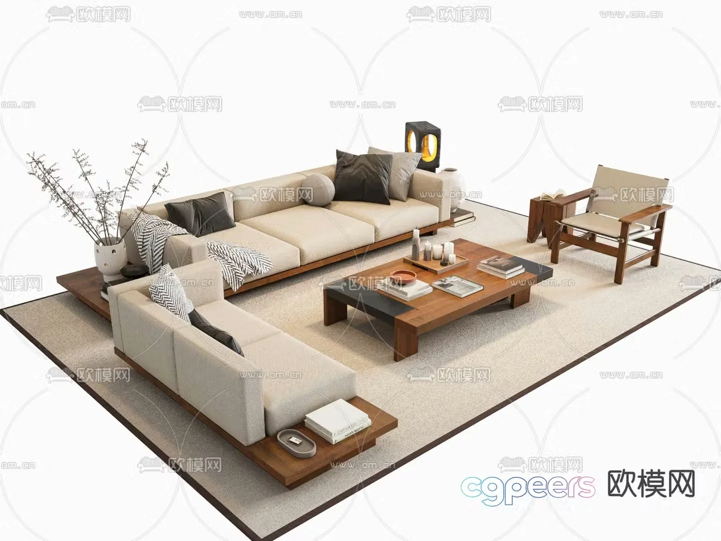 Medieval style sofa modular sofa 3d model