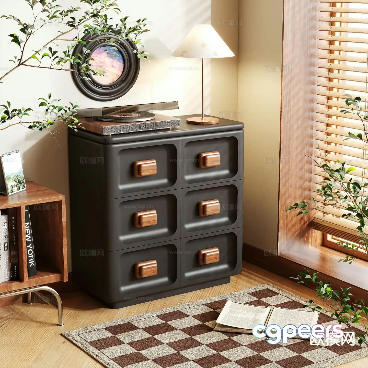 Medieval style chest of drawers 3D model