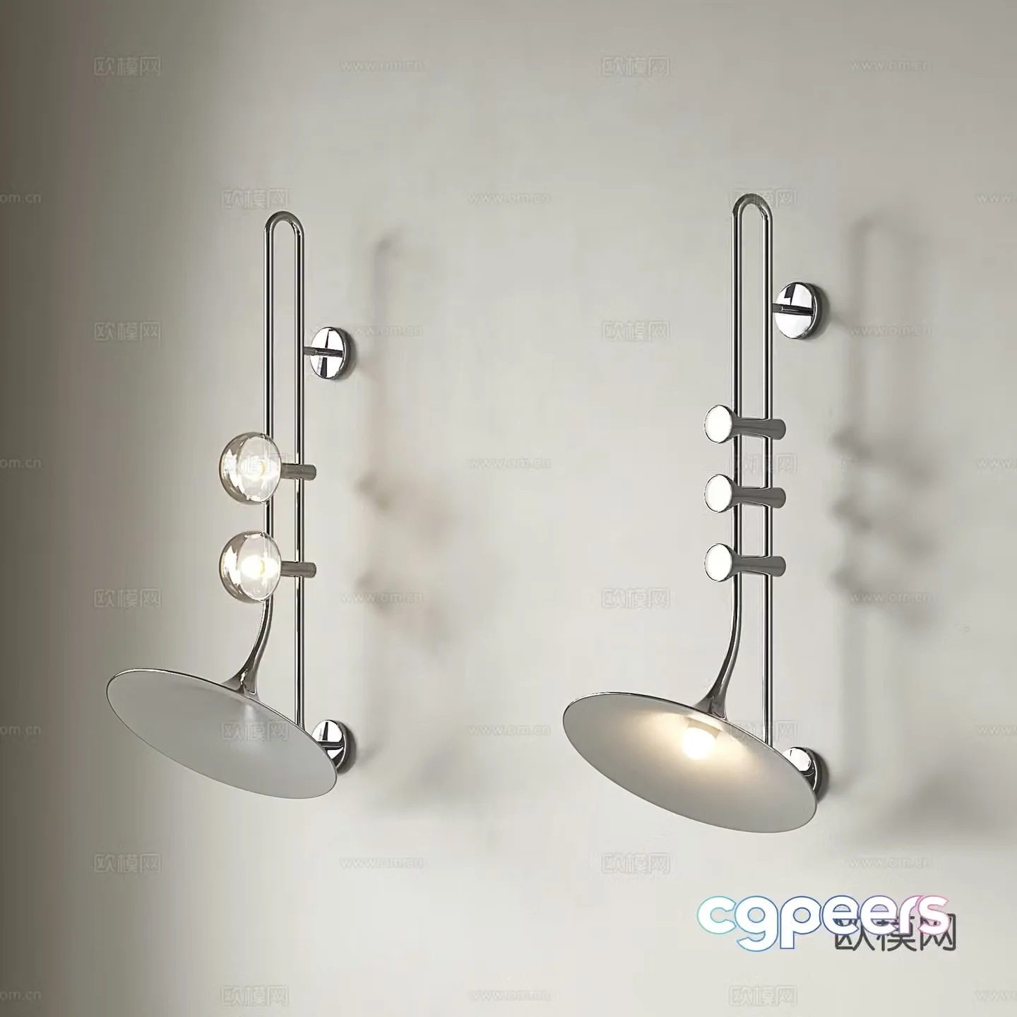 Retro wall lamp modern horn wall lamp creative saxophone wall lamp background decorative wall lamp cafe 3d model