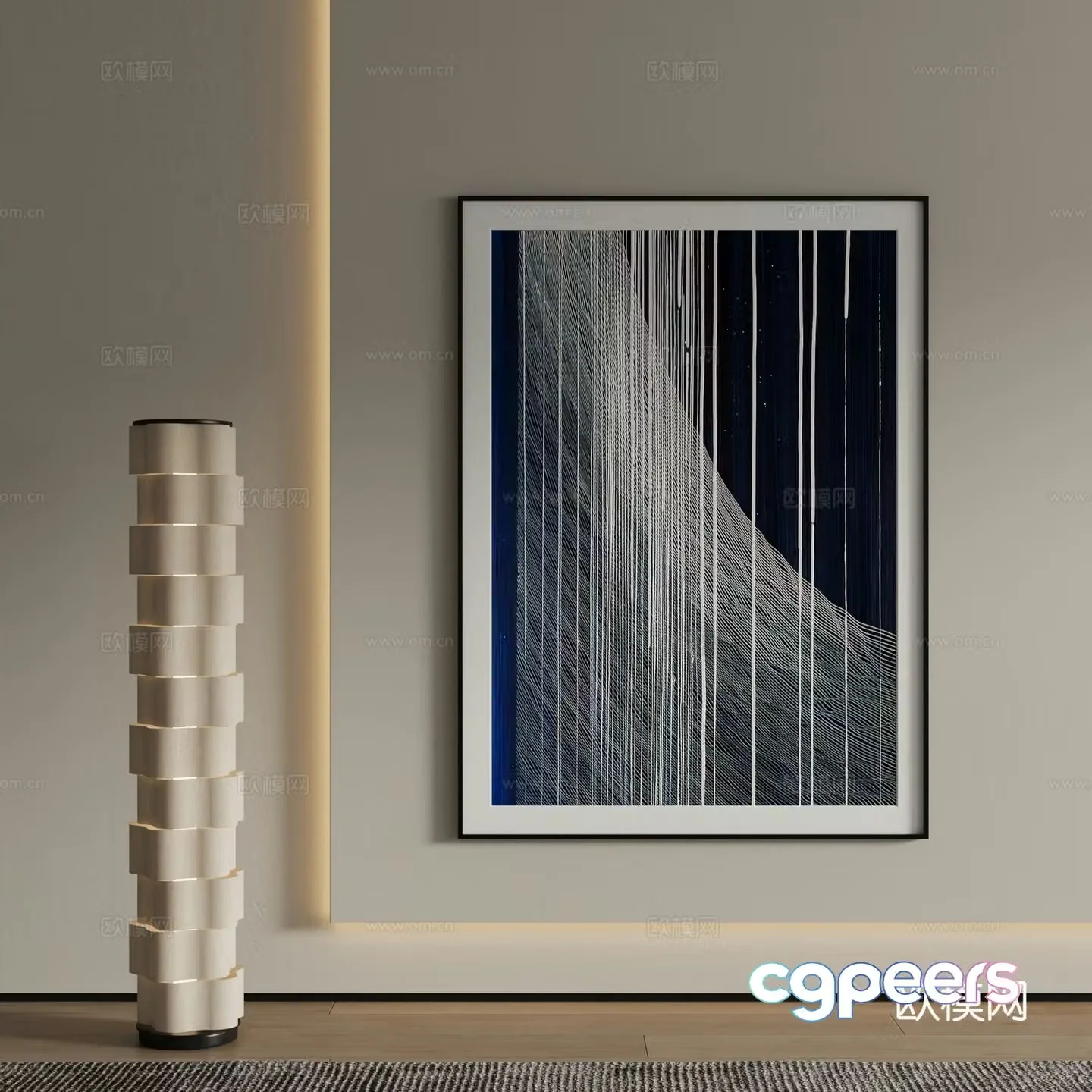 Modern decorative painting Abstract painting 3d model