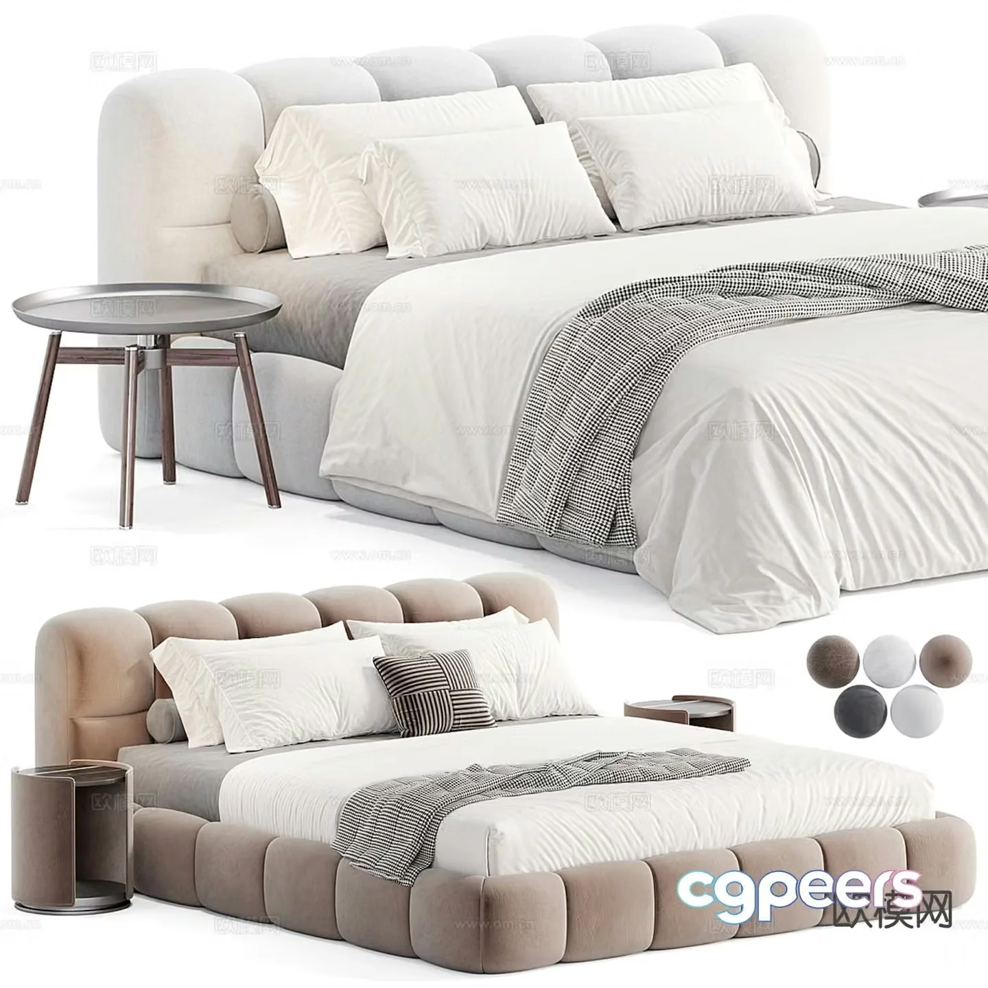 Home Atelier Italian double bed 3d model
