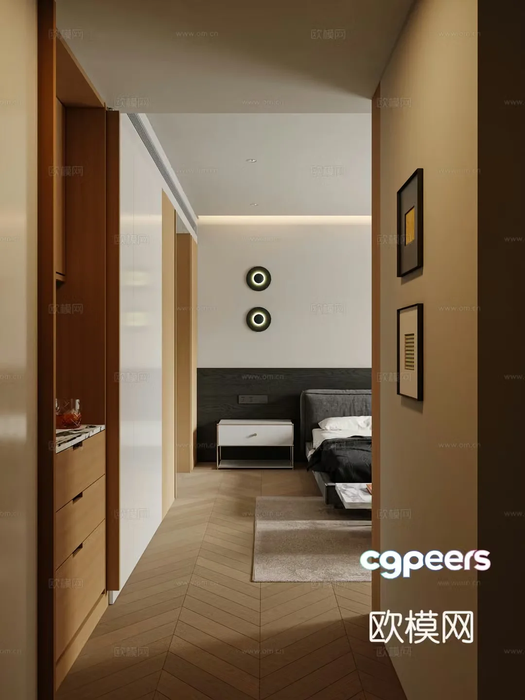 Walk-in cloakroom bedroom 3d model