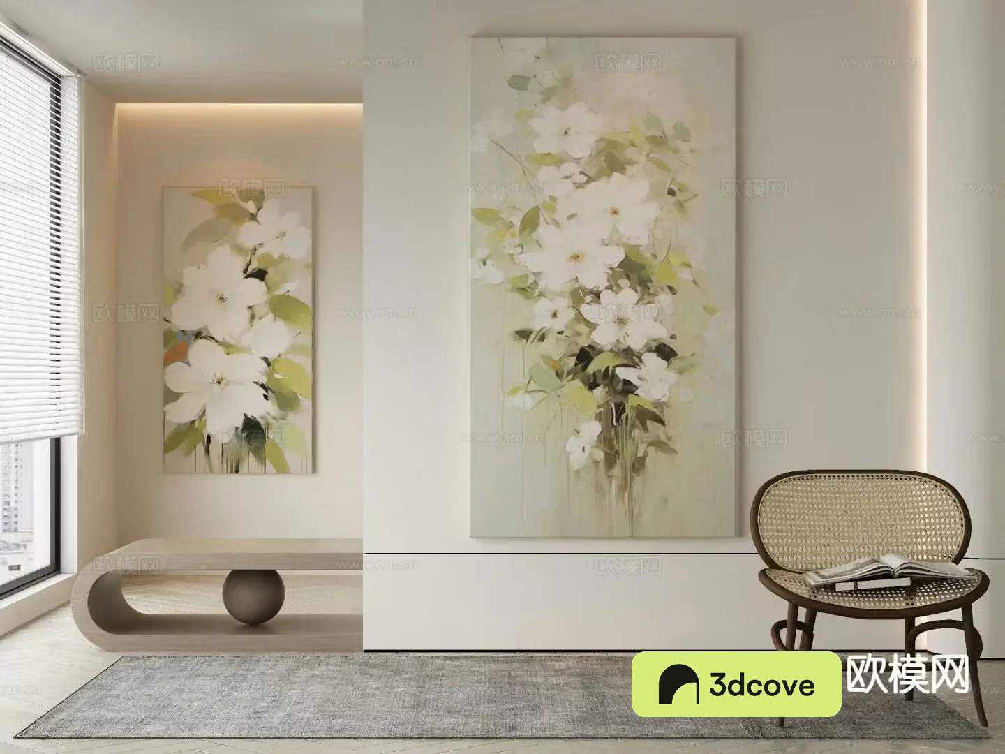 Wabi-sabi art painting flower painting decorative painting