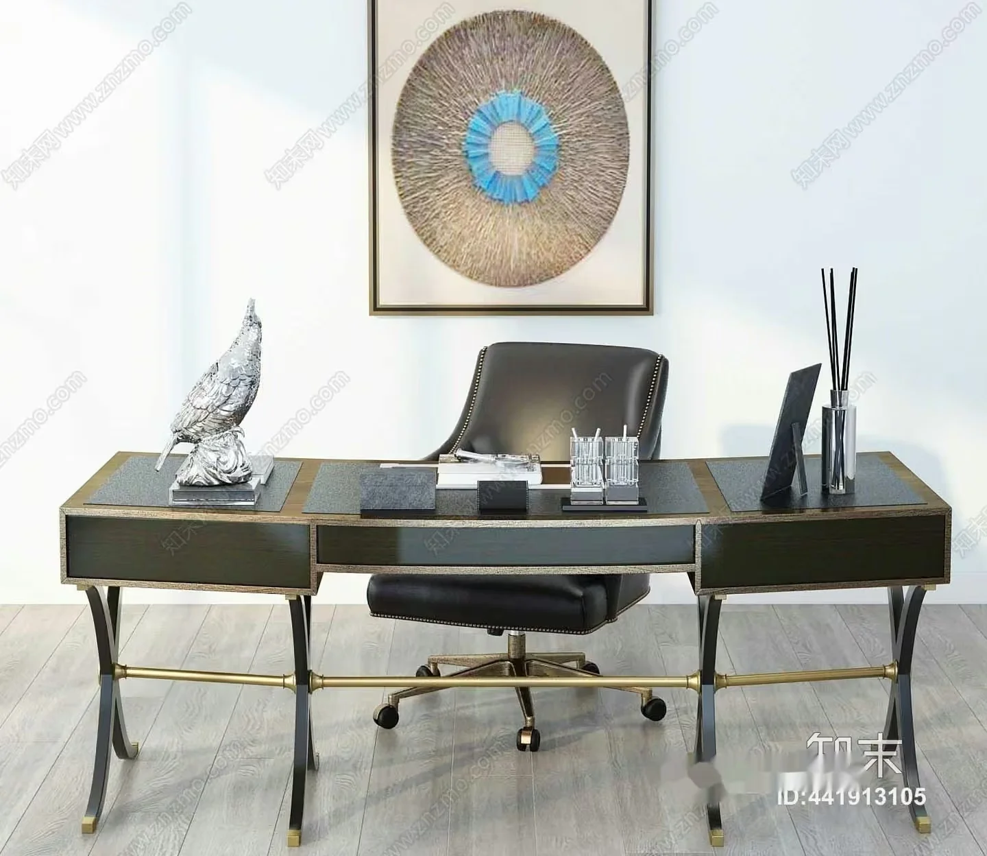 A Modern Office Desk 3D Model – 3016 – VRAY Render