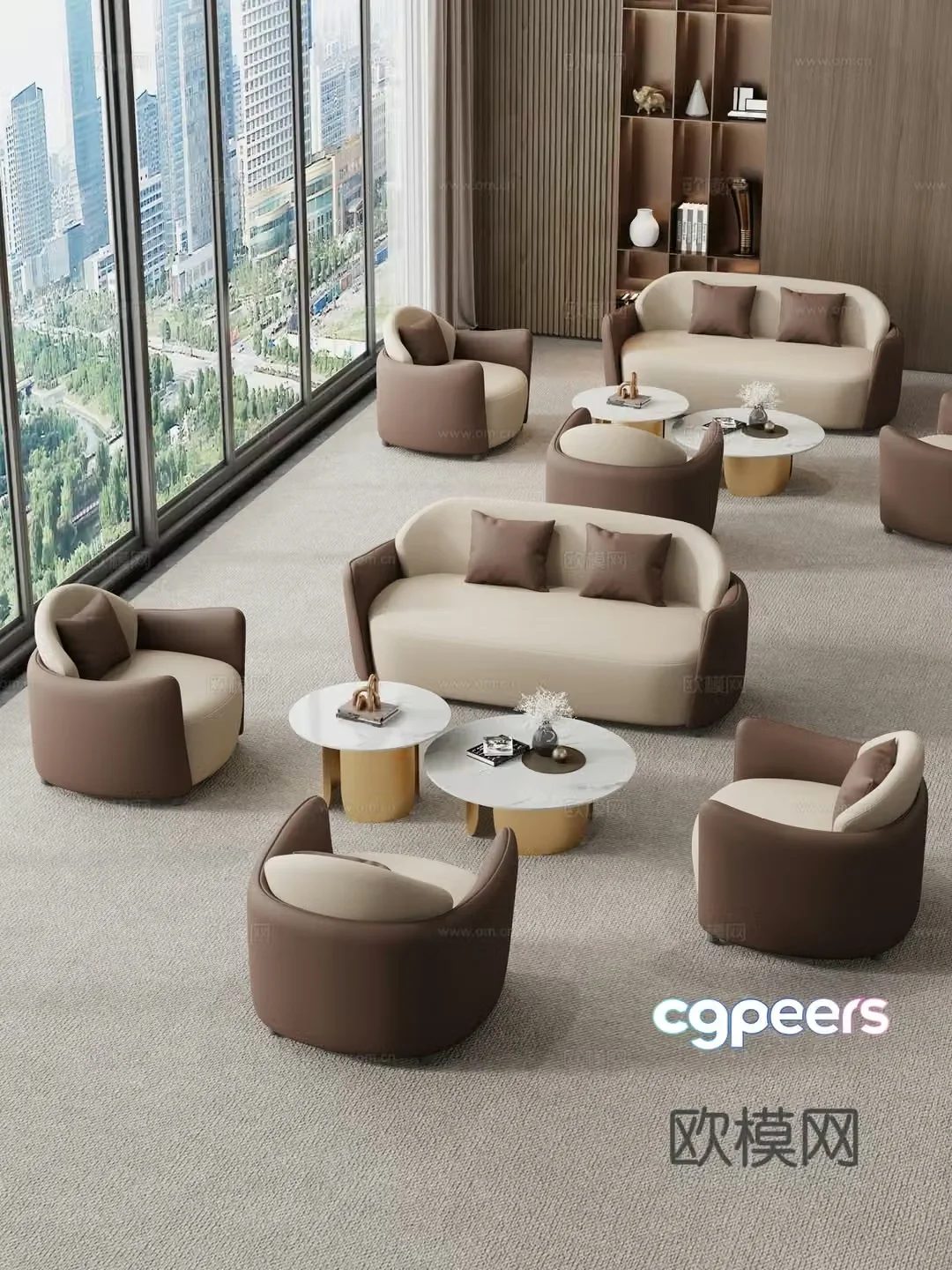 Sofa combination Sofa coffee table Casual sofa 3D model