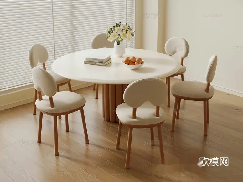 Wooden Dining Room Table 3D Model – 3722 – VRAY Render