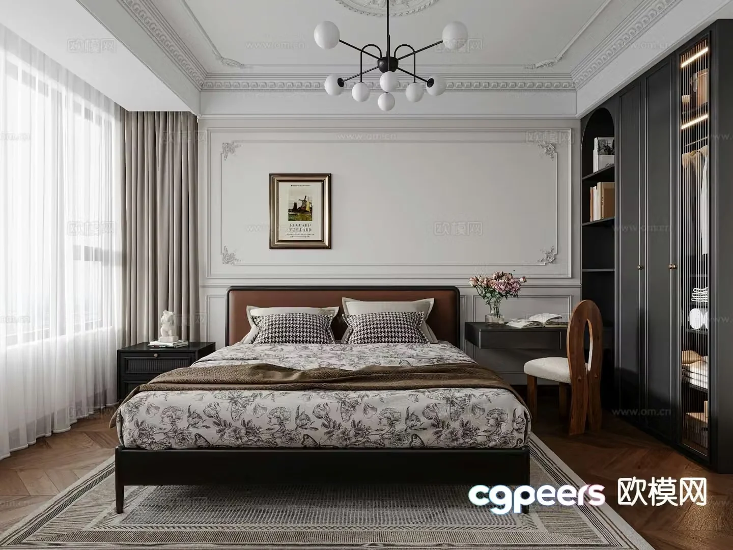 French bedroom master bedroom 3d model