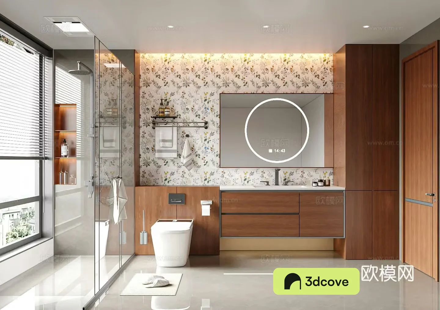 Modern medieval style bathroom dry and wet bathroom