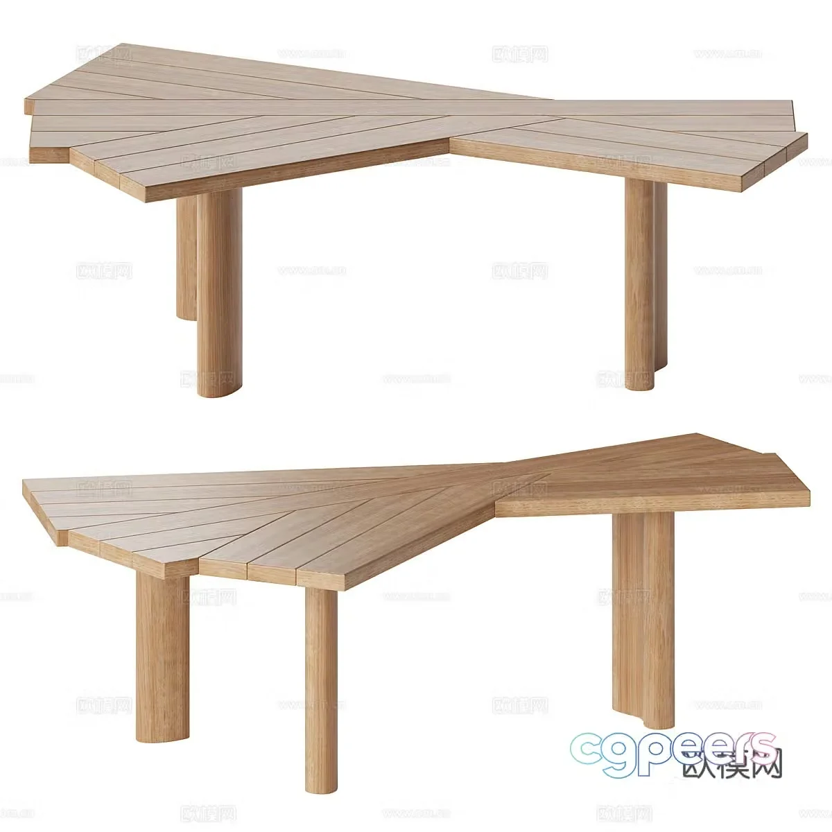 Charlotte Perriand Wooden Table 3D Model