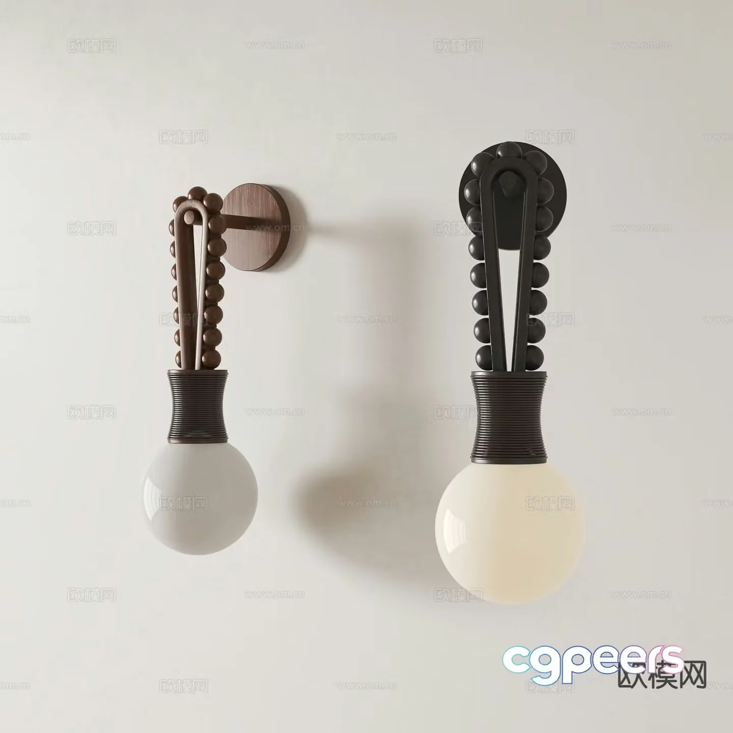 French retro wall lamp 3d model