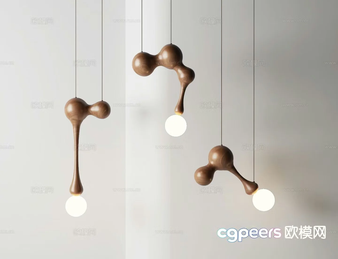 Creative gourd chandelier special shaped chandelier 3d model