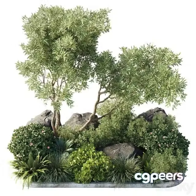 3ds Max Free – Collection outdoor indoor 62 pot plant & tree & bush & fern the garden pot