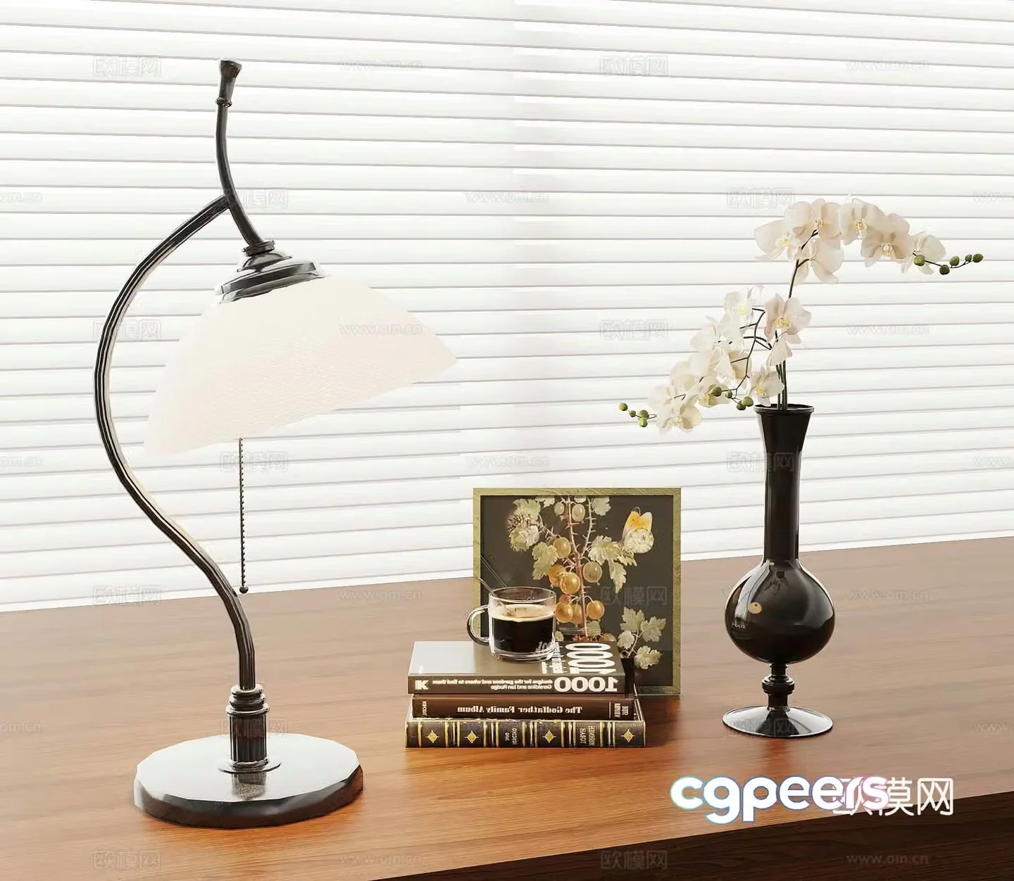 French desk lamp vase 3d model