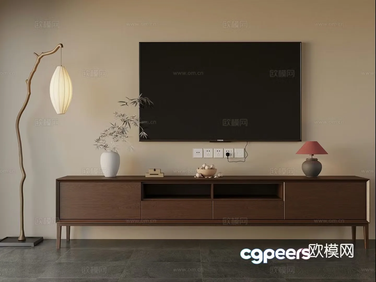 New Chinese TV cabinet 3D model