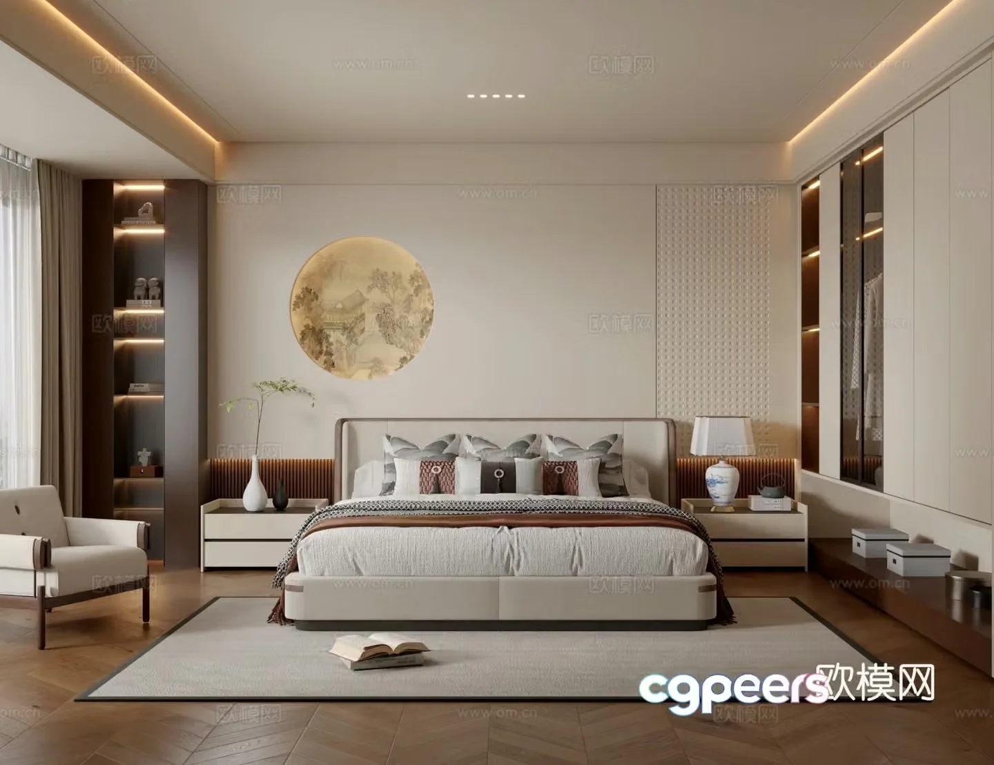 New Chinese style bedroom master bedroom 3d model