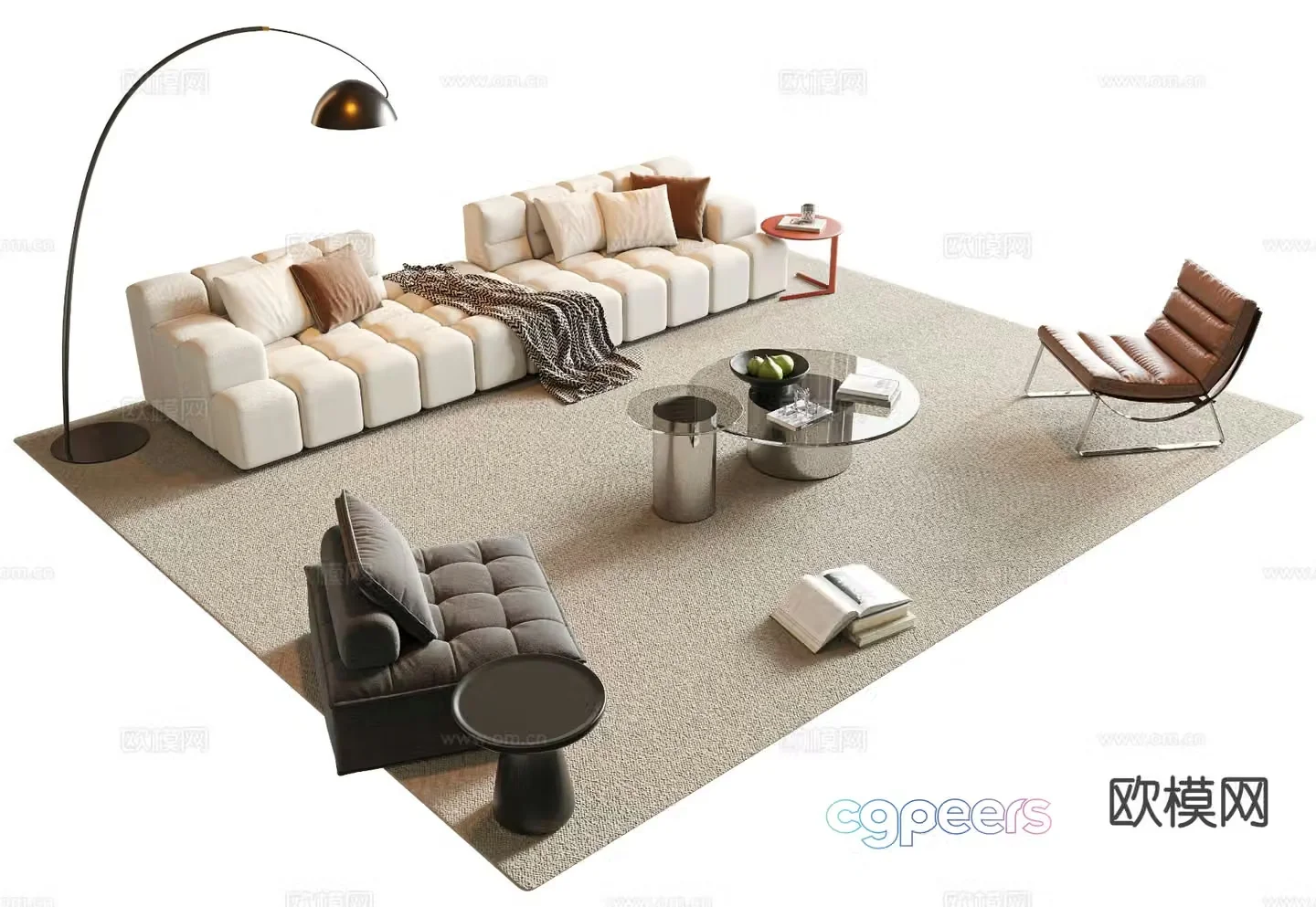 Modern sectional sofa 3d model