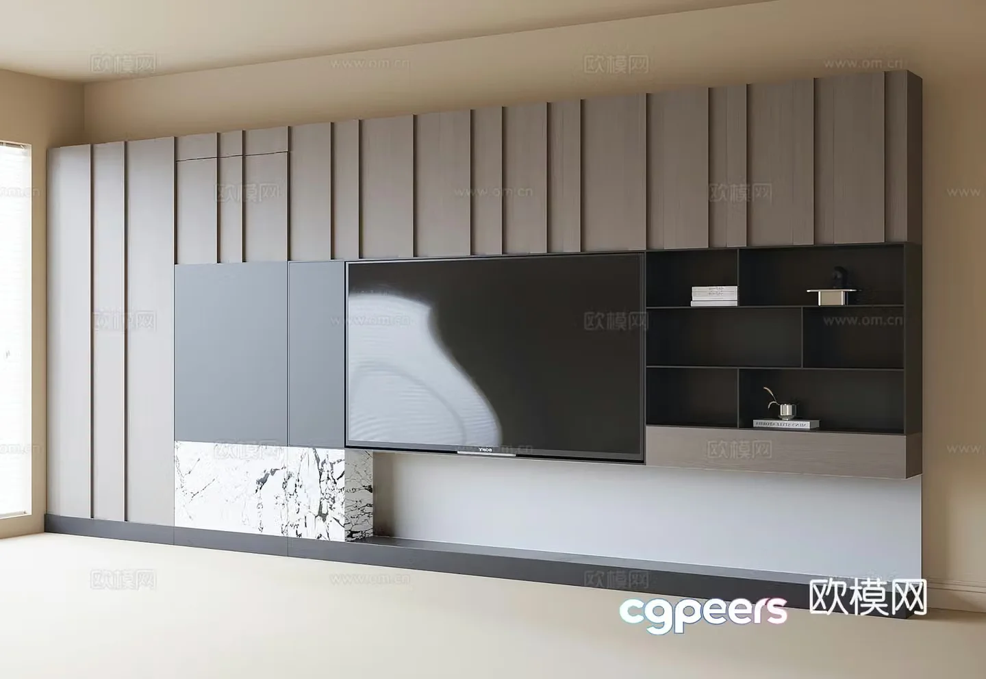 Modern TV background wall TV wall TV cabinet 3d model