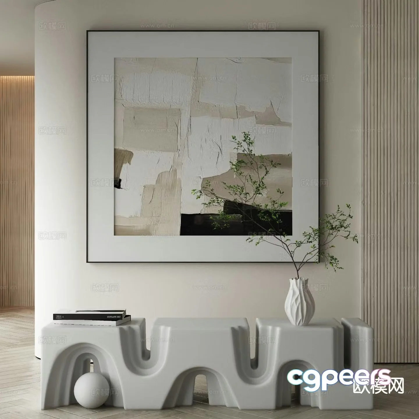 Modern decorative painting texture painting 3d model