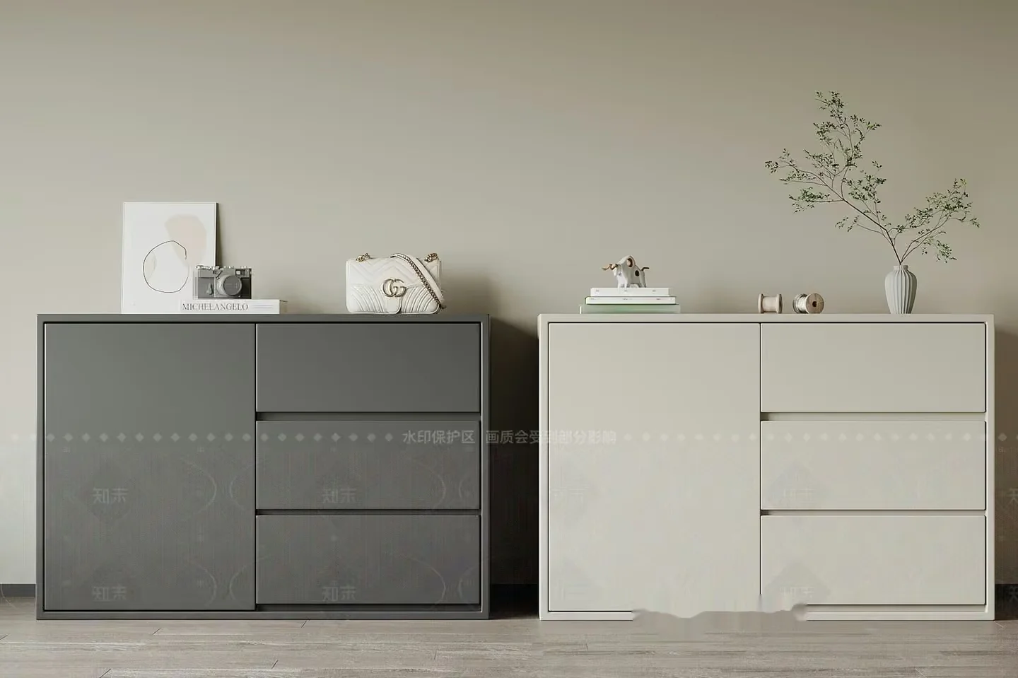Modern Dresser Set 3D Model – 18877 – VRAY Render