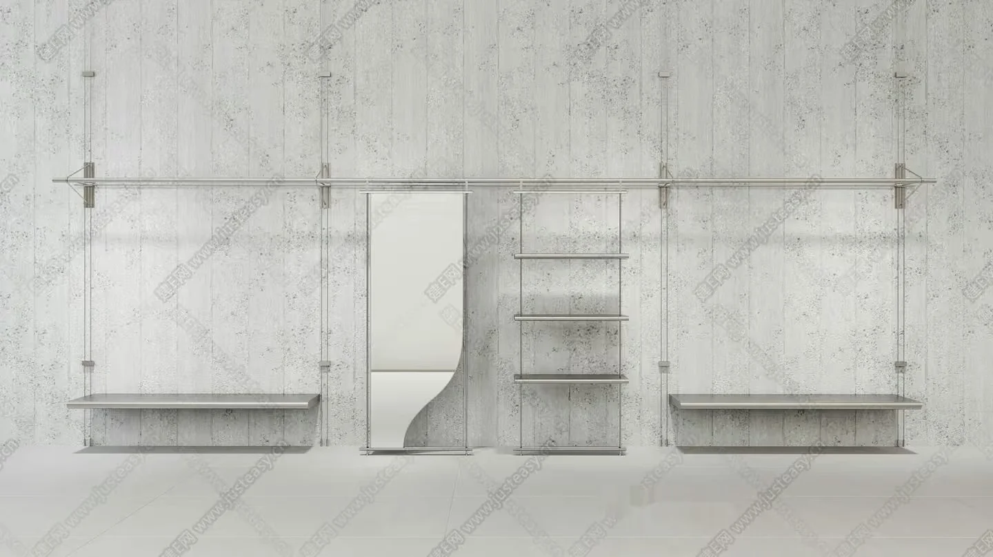 Minimalist Shelving Unit 3D Model – 6647 – CORONA Render