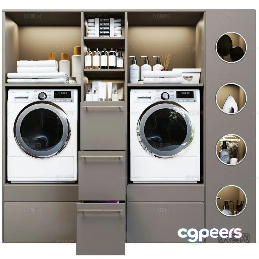 Laundry room cabinet washing machine cabinet 3d model