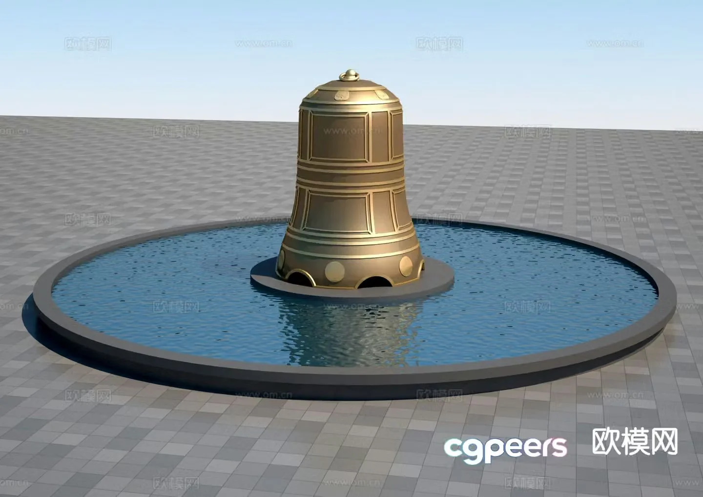 Bronze Bell Sculpture Urban Sculpture 3D Model