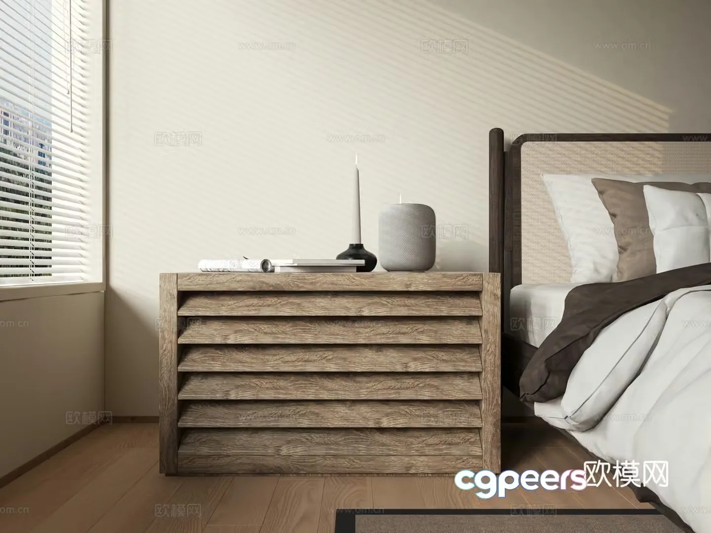 Modern style bedside table 3d model